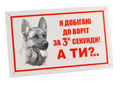 Табличка “Я добігаю до воріт...”