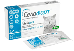 Краплі Селафорт для котів, спот-он 45мг (2,6-7,5 кг) №1 (аналог Стронгхолда)