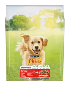 Friskies® Active (Фріскіс Активний), з яловичиною сухий повнораціонний корм для дорослих активних собак
