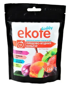 Добриво Ekote для плодово-ягідних культур 3-4 міс NPK 21+05+10 Гранульоване добриво тривалої дії